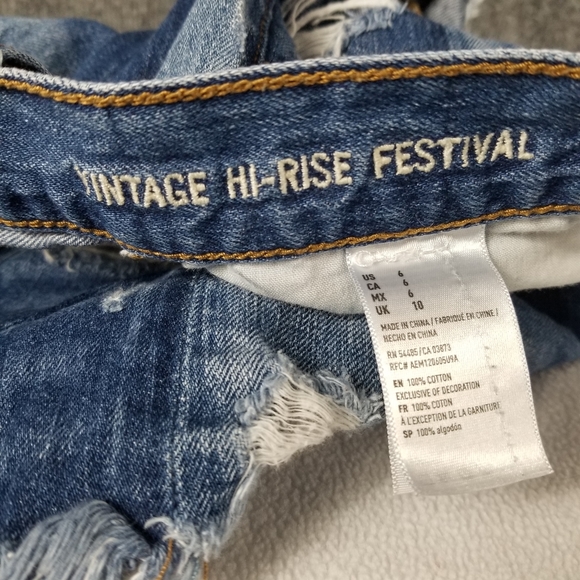 American eagle vintage Hi-Rise Festival Women's Jeans Shorts size 6 - Picture 8 of 10